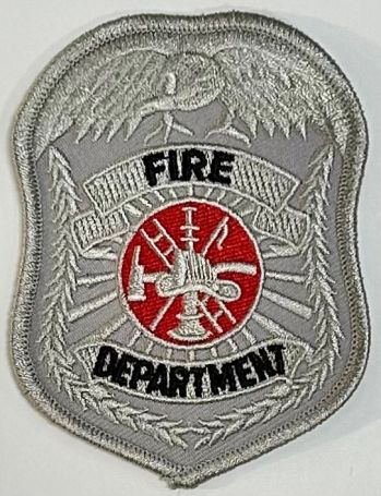FIRE DEPARTMENT EAGLE TOP Soft Badge - SILVER.